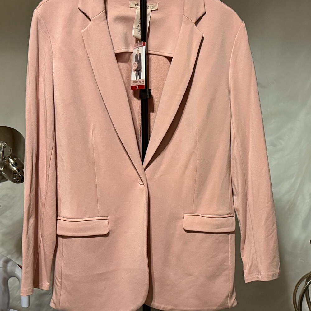Philosophy Blush Pink Single-Button Blazer